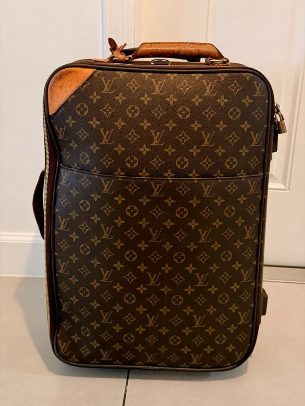 Louis Vuitton Monogram Pégase 55 leather suitcase carry on luggage authentic